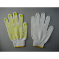 White String Knitted Cotton PVC Dots Palm Work Glove